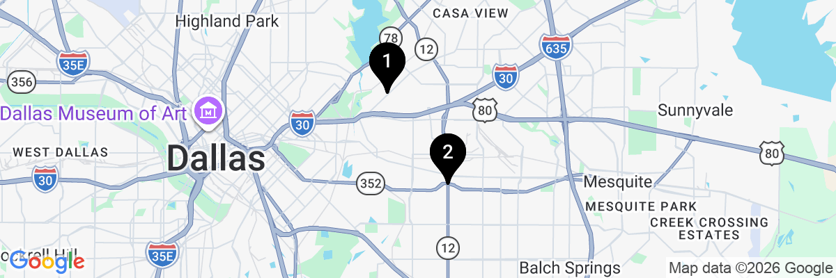 Map showing facility locations