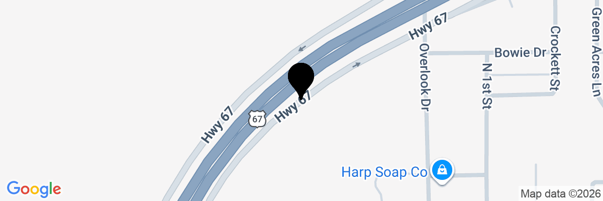 Map showing facility locations