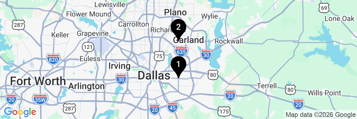 Map showing facility locations